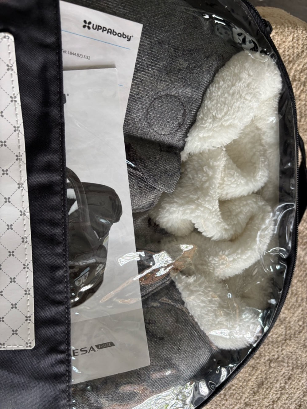 UPPAbaby CozyGanoosh Infant Car Seat Cover - charcoal Melange - Picture 7 of 7